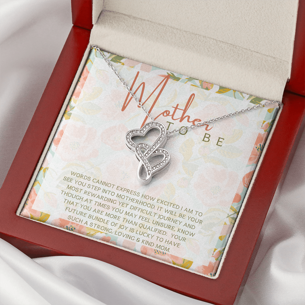 Mother To Be Double Hearts Necklace