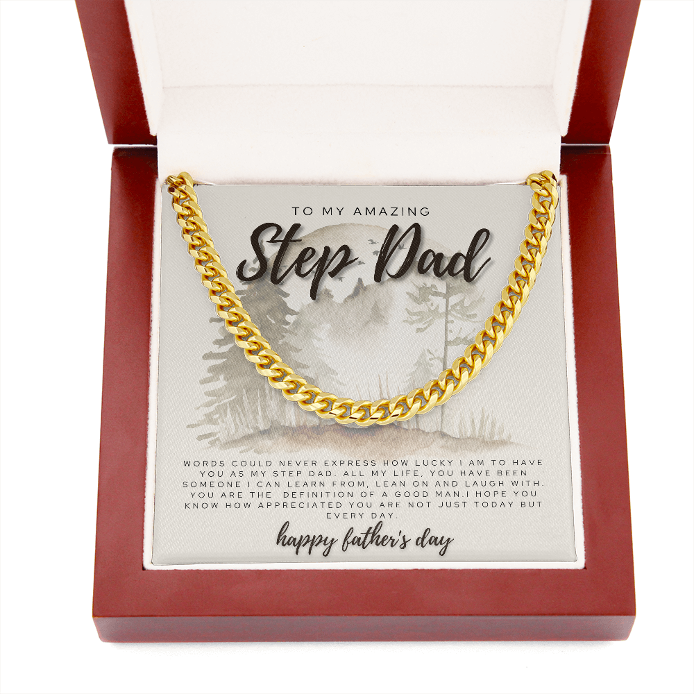 Step Dad Gift | Step Dad Father's Day Gift from Son/Daughter | To My Step Dad Message Card Jewelry