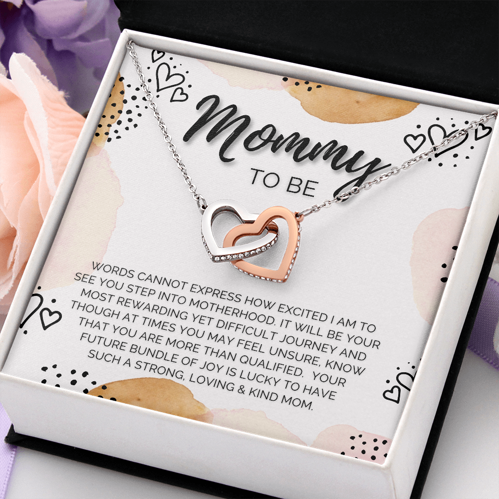 Mommy To Be Interlocking Heart Necklace