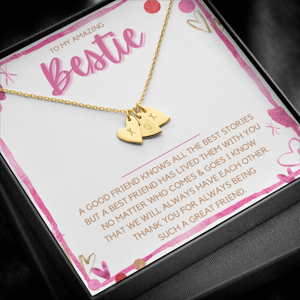 To My Best Friend Initial Charm Necklace